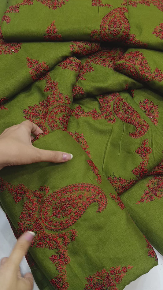 2pc dhanak paan jaal dhani maroon