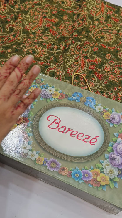 Bareeze Dupe 3PC Winter Suit – Heavy Shawl & Embroidered Shirt MEHNDI