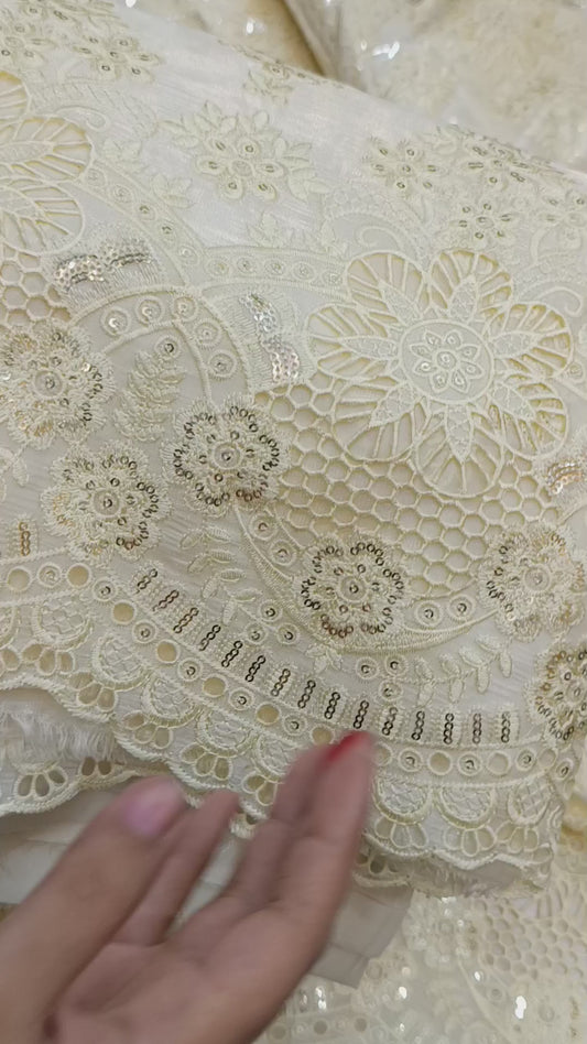 Festive wear Sheesha Silk off white