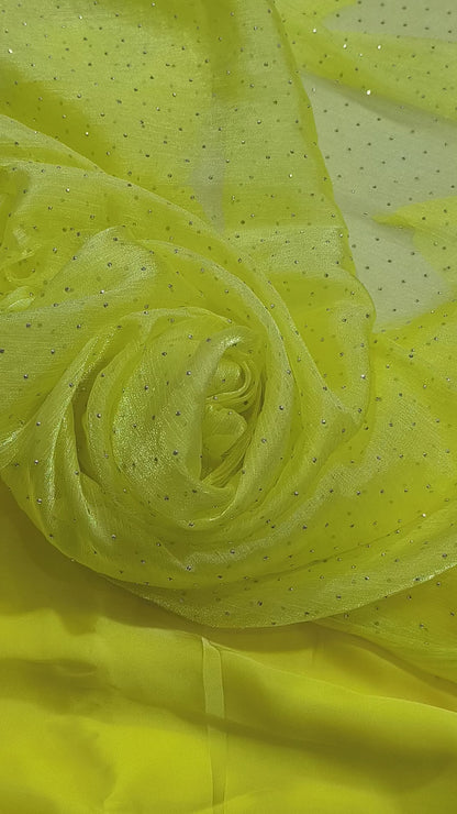 Luxury 3PC Fancy LIME YELLOW MUKESH