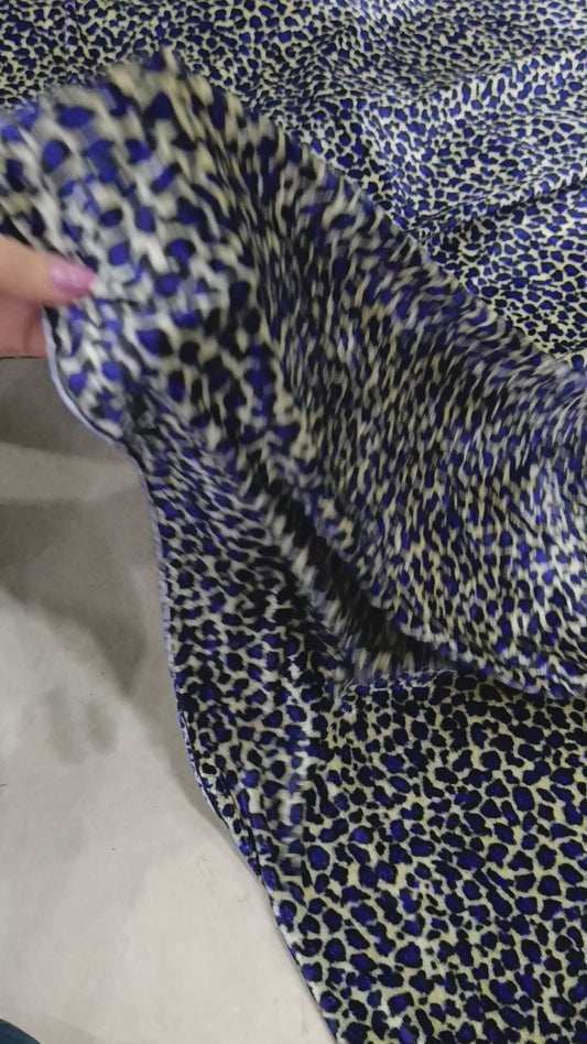 2pc micro Valvet cheetah blue