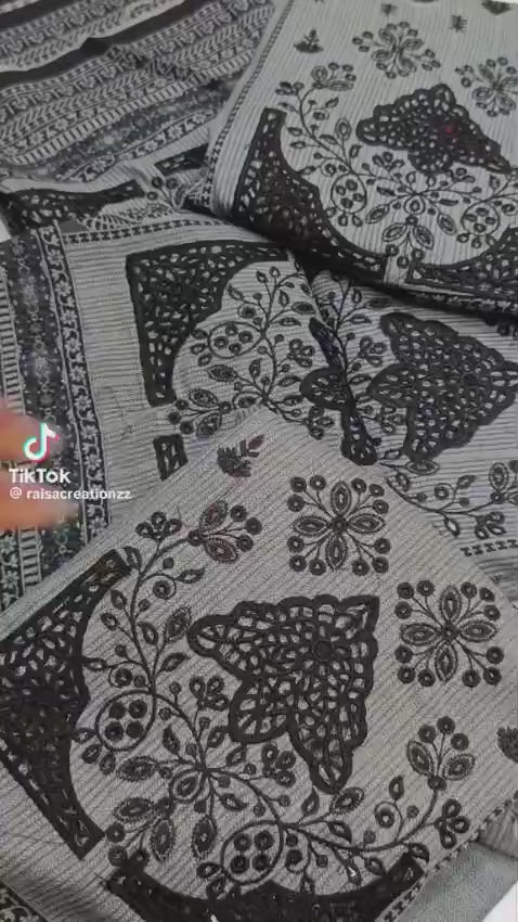 3pc Dhanak 5 paan black grey