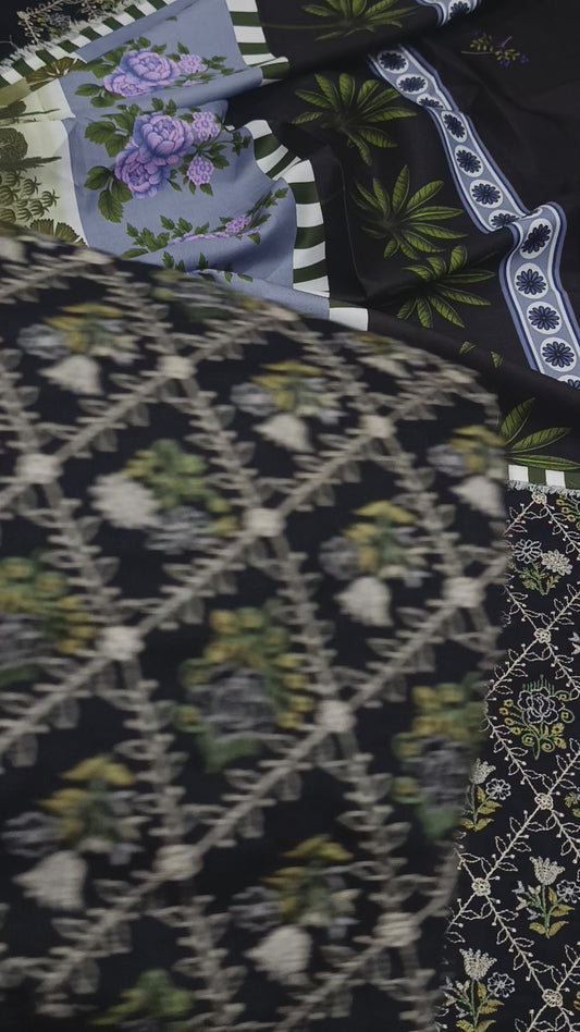 3pc Dhanak Black Block