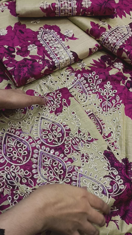 3pc khaddar skin pink