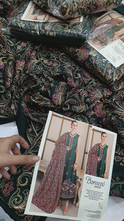 3pc bareeze parda green