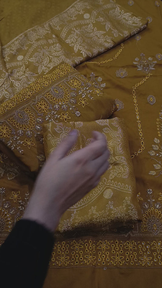 3pc kanni shawl caramel