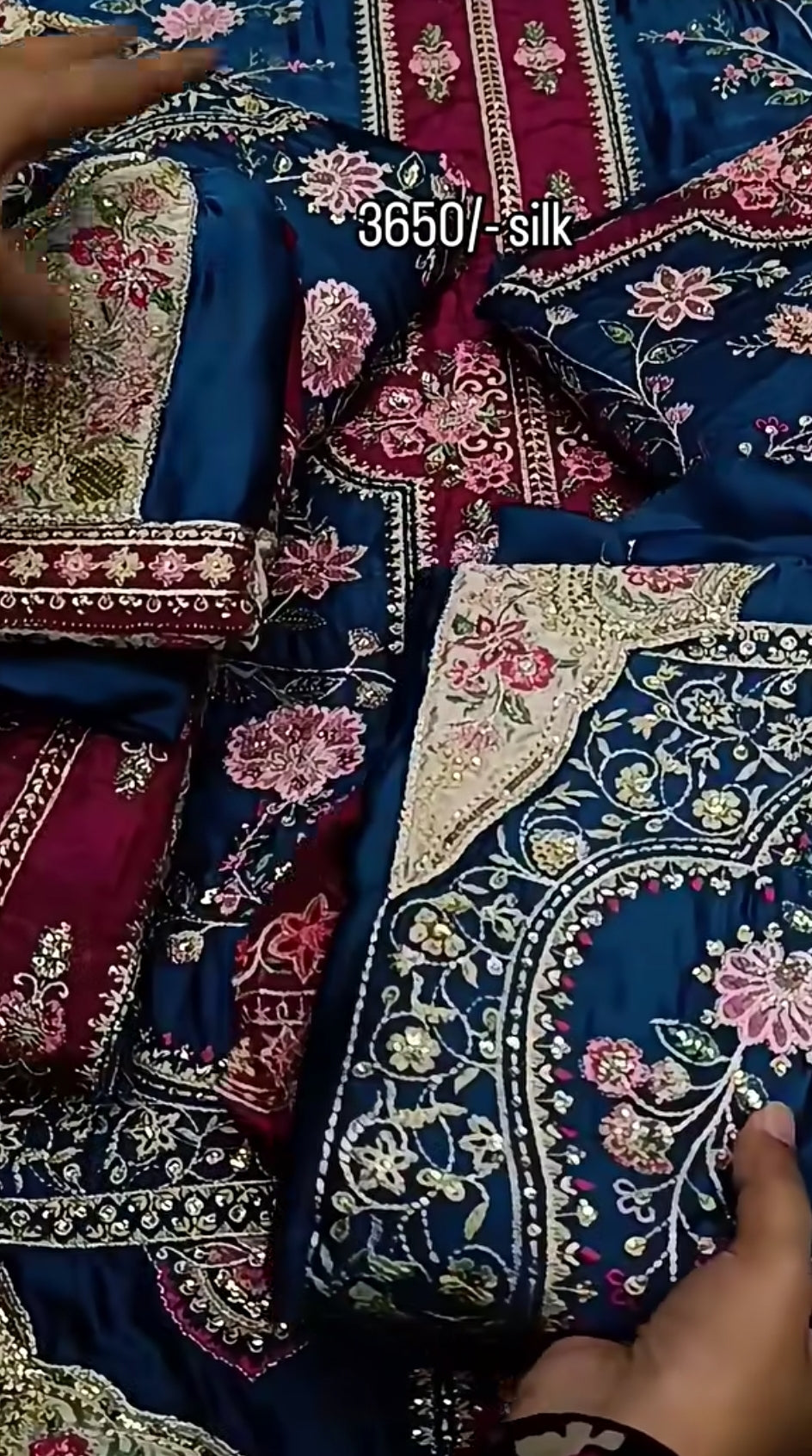 2pc Zink sharara ivory silk