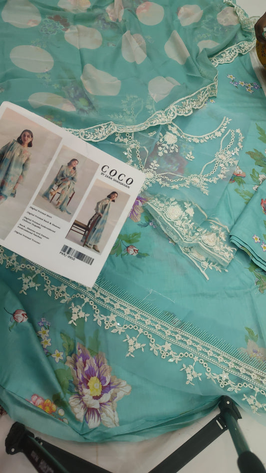 3pc coco by Zara shahjahan sky