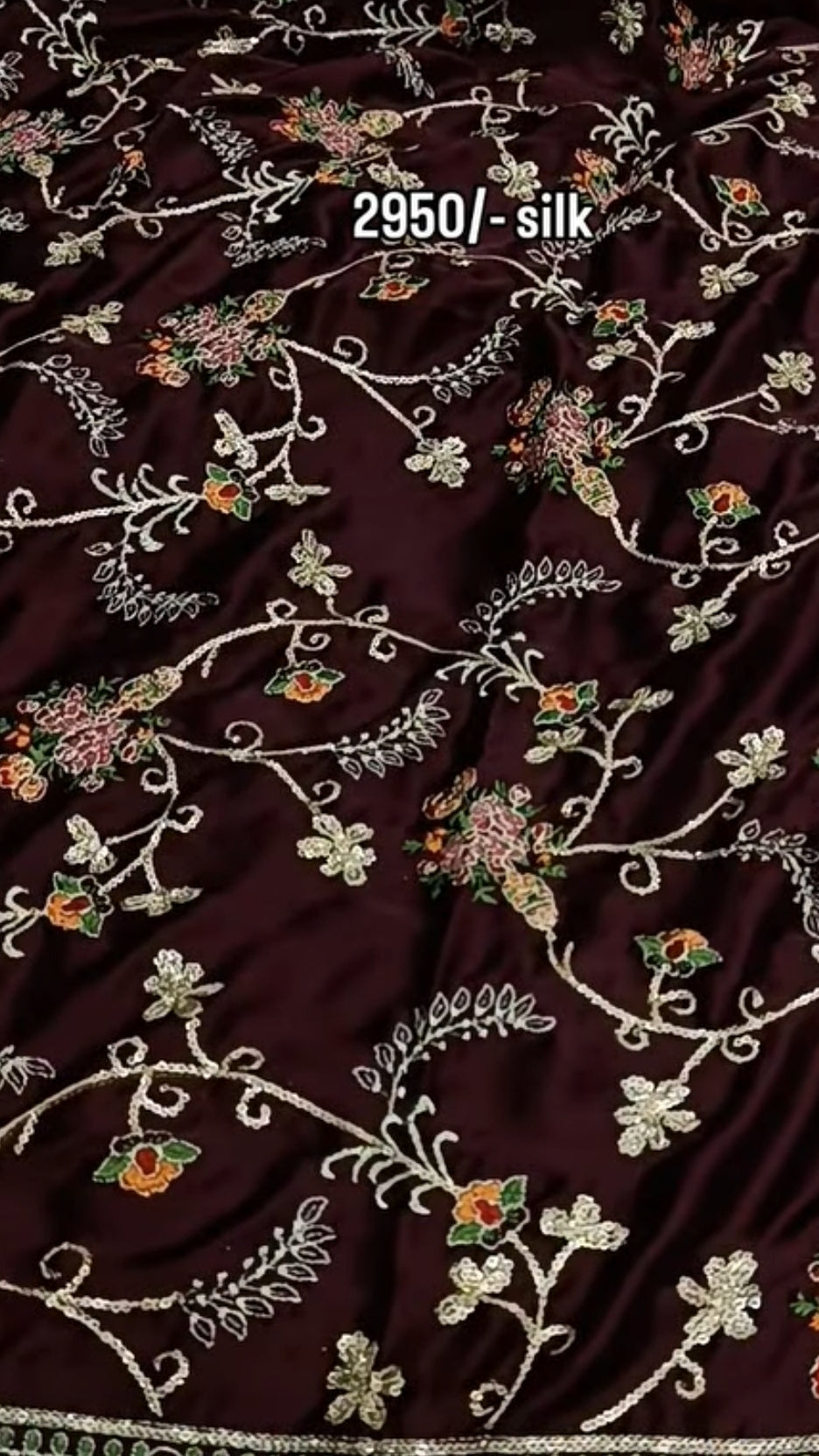 2pc mehroon noire silk