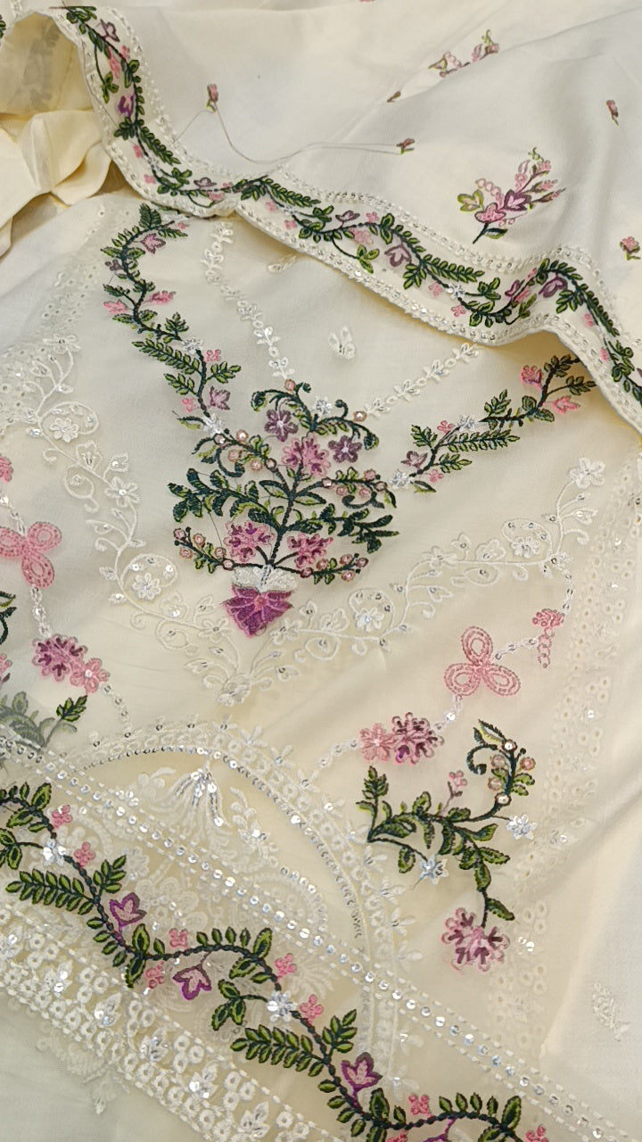 3pc fabiha off white dhankh