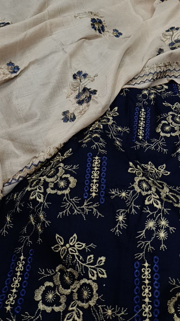 3pc sumiyaa blue flowers dhankh