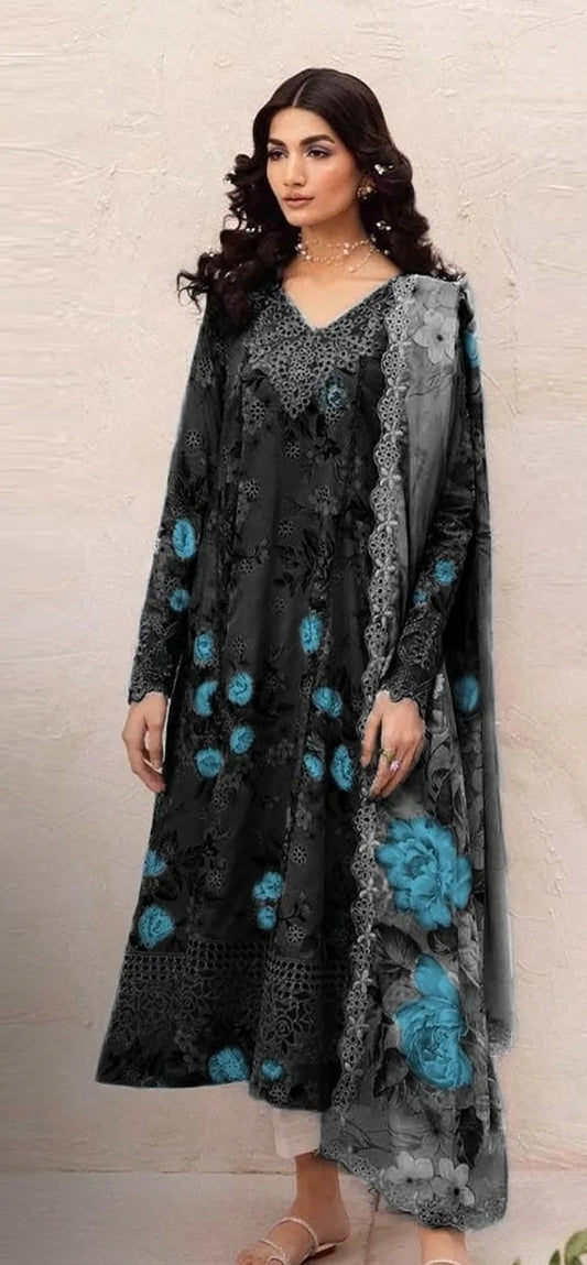 3pc Iznik blue print
