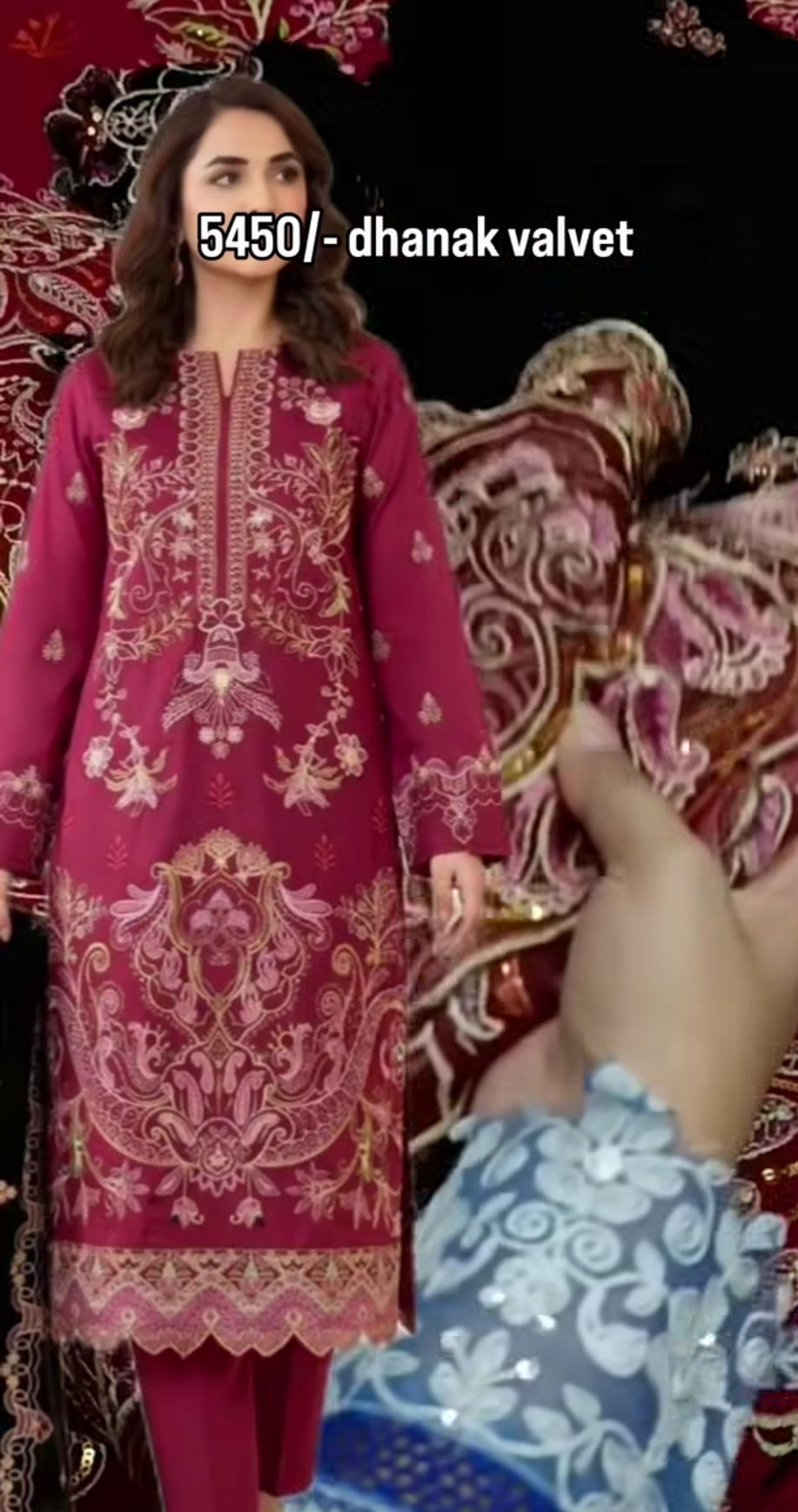 3pc  bebooo mehroon rannni joraaa velvet