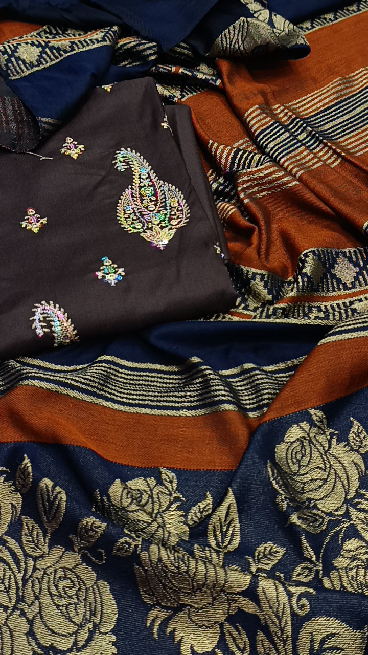 3pc rooster  brown multi dhankh