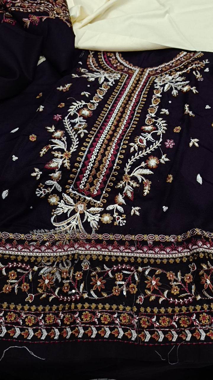 3pc mulaqat purple dhankh